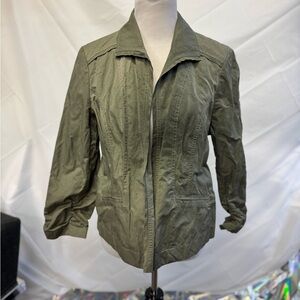 Chico's Sage Green Military Jacket Women’s Size 2‎